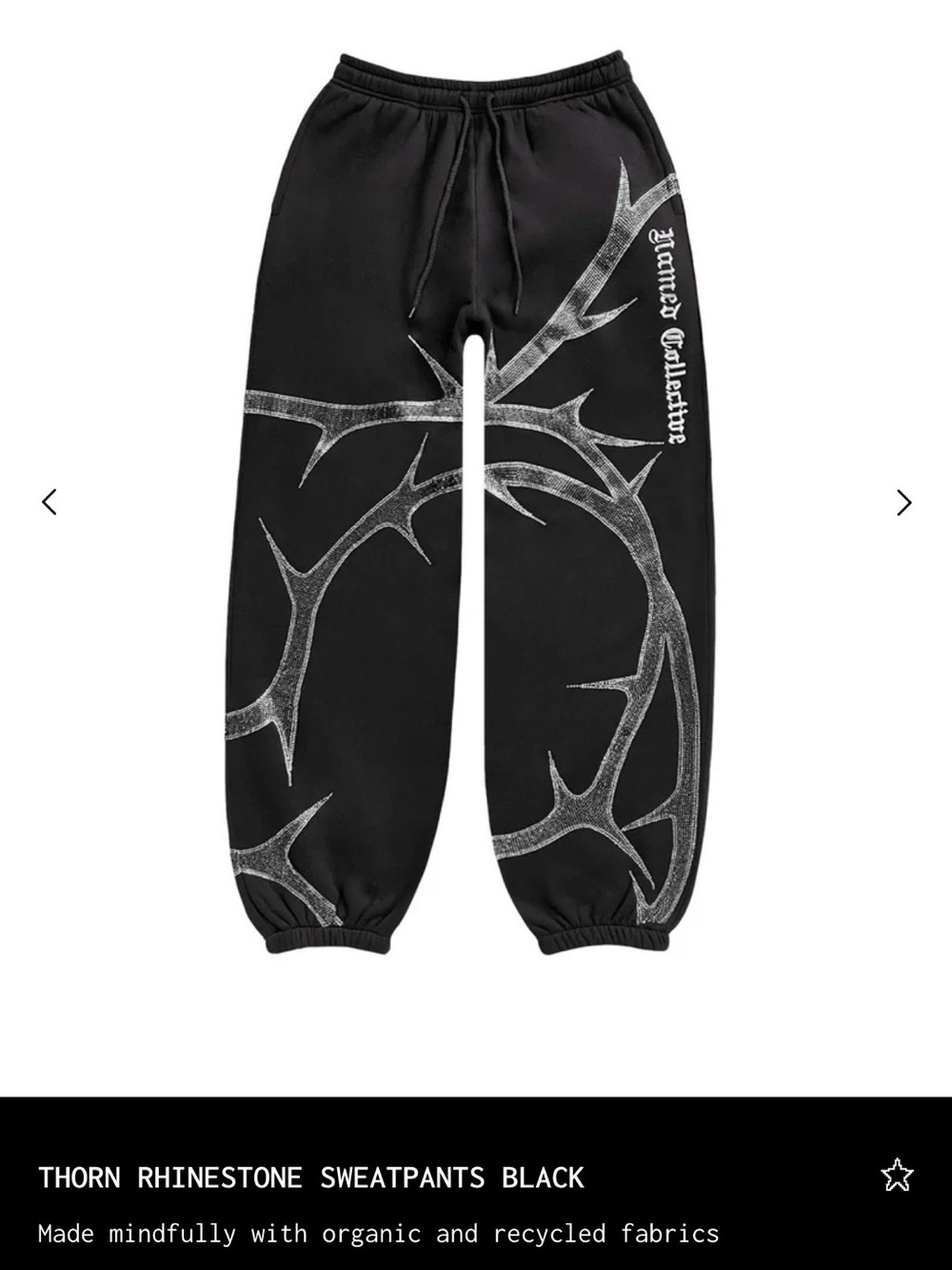 Named Collective Thorn Rhinestone Zip Hoodie and Sweatpants - Black - Picture 6 of 9